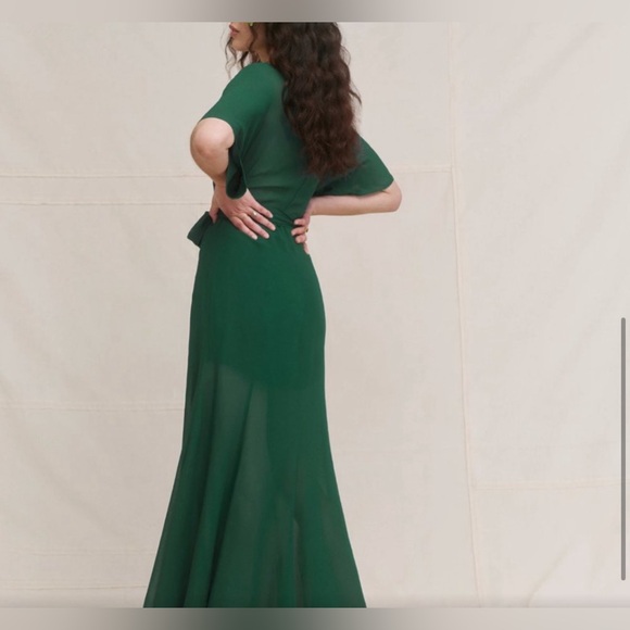 NWT Reformation | Winslow Wrap Dress in Emerald | Size: XS - Picture 3 of 16